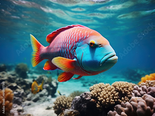 Parrotfish in its Natural Habitat  Wildlife Photography  Generative AI