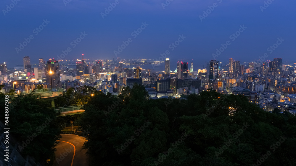 Obraz premium 兵庫県神戸市 ビーナステラスから見る神戸市の夜景