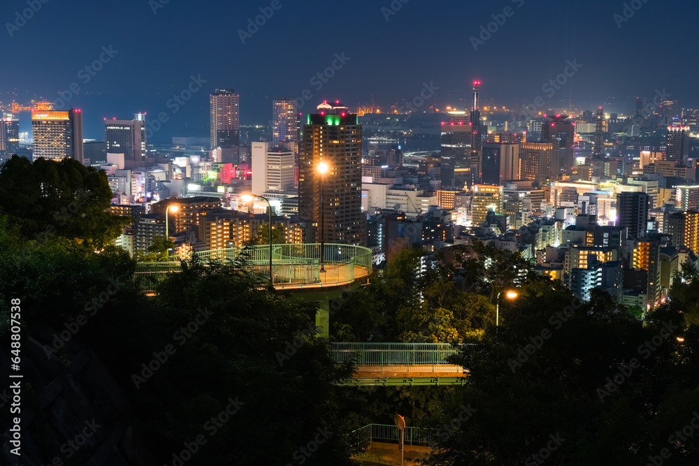兵庫県神戸市 ビーナスブリッジと神戸市街の夜景