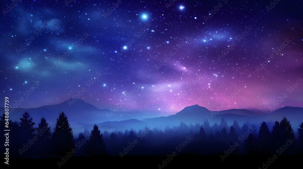 dream like gradient sky at night time. idea for fantasy background wallpape