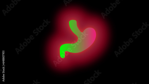 Human anatomy Stomach sign abstract design on black background