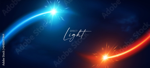 Futuristic motion light effect. Si fi abstract backgroud. Fluid color space.