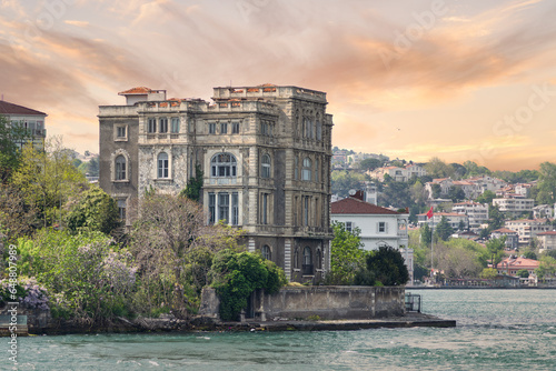 Zeki Pasa Yalisi, a traditional Turkish magnificent waterfront mansion on the shore of the Bosphorus Strait in Istanbul, Turkey photo