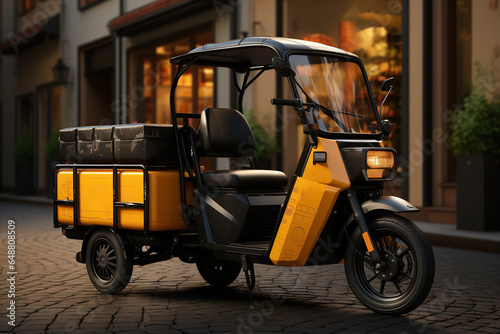 E-cargo trikes: Electric cargo tricycles designed for efficient and eco-friendly urban cargo transportation,Generated with AI