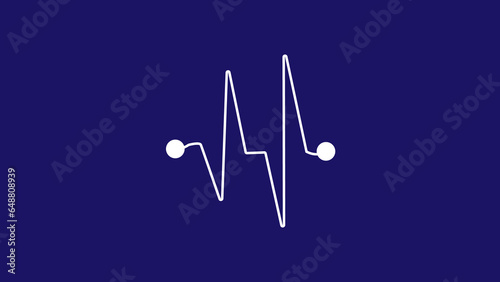 Glow white color digital sound wave line on blue color illustration background.