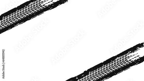 Tire tread marks. Black tire print. Vector illustration isolated on white background. photo