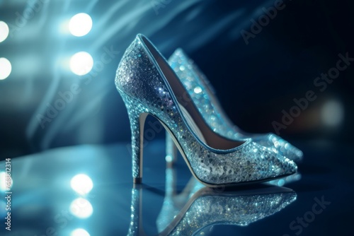 Fototapeta Crystal shoe heel fashion. Generate Ai