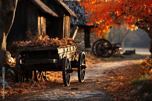 Rustic Orange :autumn's warmth and nostalgia. It could feature rustic elements such as weathered wood,Generated with AI