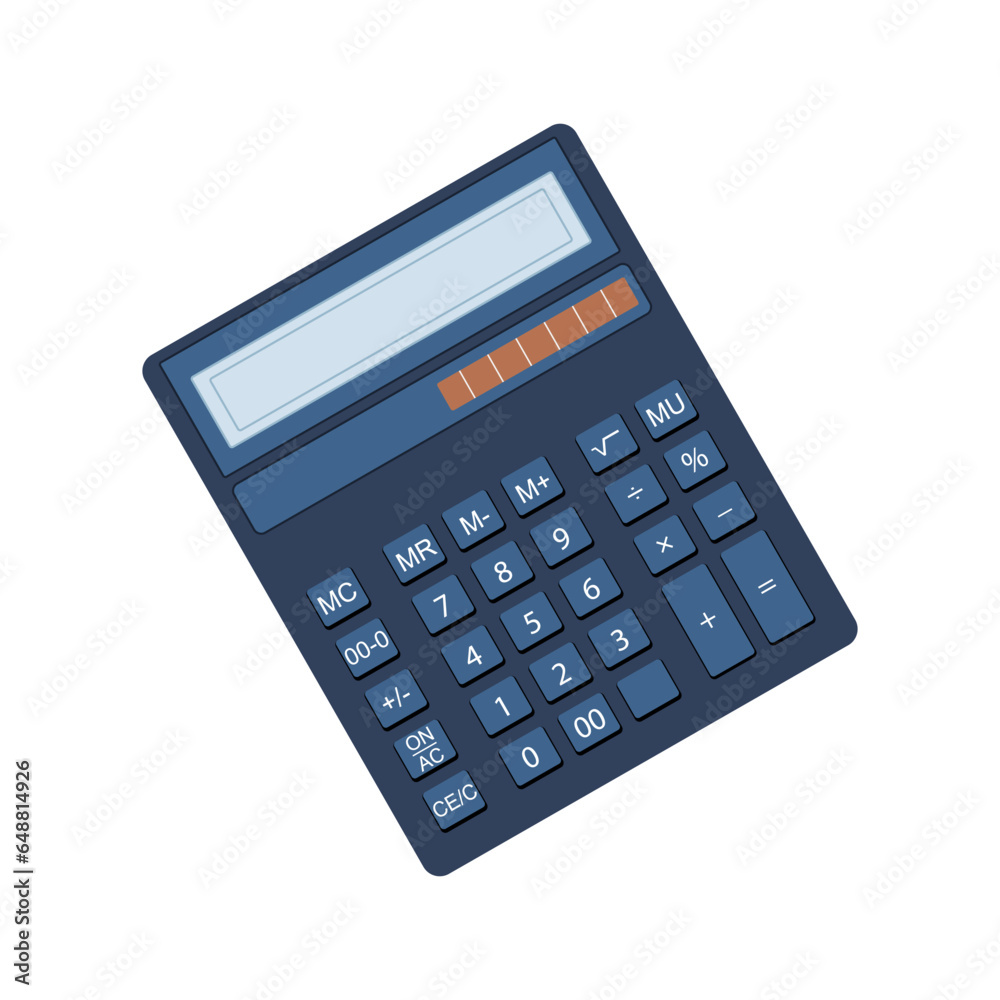 Calculator icon in flat style. Calculator isolated on white background. Vector electronic calculator. Calculator icon in flat style. Calculator isolated on white background. Vector electronic calculator.