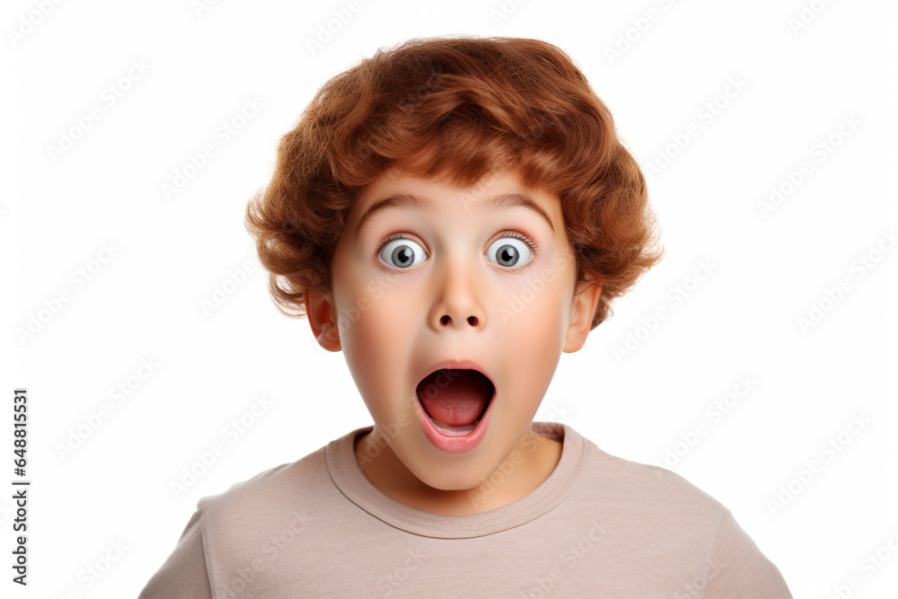 a young kid boy expressing surprise and shock emotion with his mouth open and big wide open eyes. isolated on white background a young kid boy expressing surprise and shock emotion with his mouth open and big wide open eyes. isolated on white background
