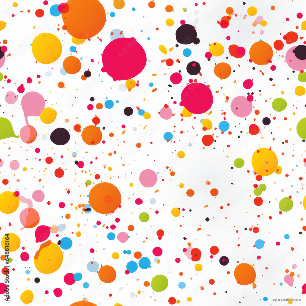 Colorful splashes on white background repeat pattern Colorful splashes on white background repeat pattern