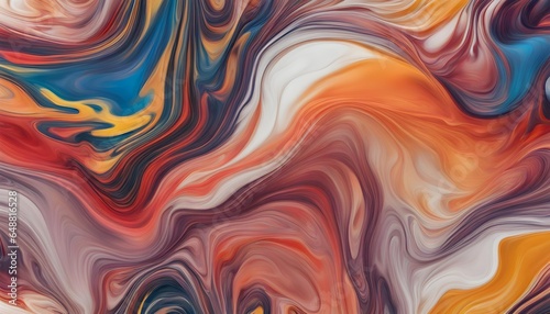 Abstract flow of colorful liquid paints in mix . colorful background.