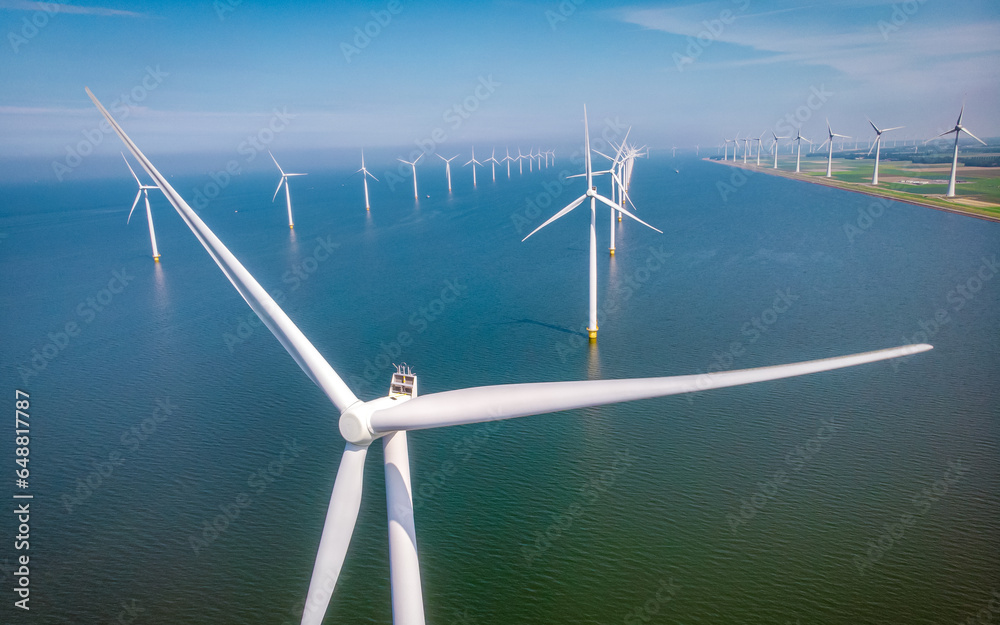 Modern Wind turbines Concept eco green renewable energy Modern Wind turbines Concept eco green renewable energy
