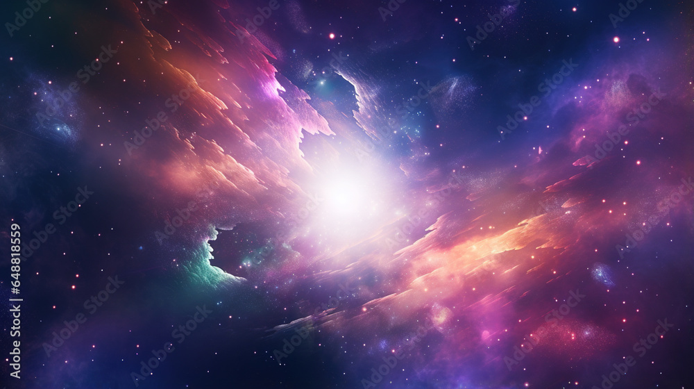 Space galaxy background. AI