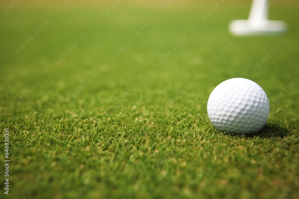 Closeup golf in the golf course with hole, AI generated Closeup golf in the golf course with hole, AI generated