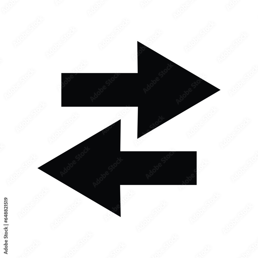 symbol icon of two opposing arrows representing transfer for business office and web symbol icon of two opposing arrows representing transfer for business office and web