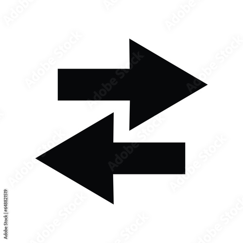 symbol icon of two opposing arrows representing transfer for business office and web