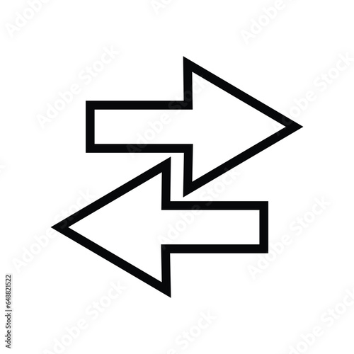 symbol icon of two opposing arrows representing transfer for business office and web