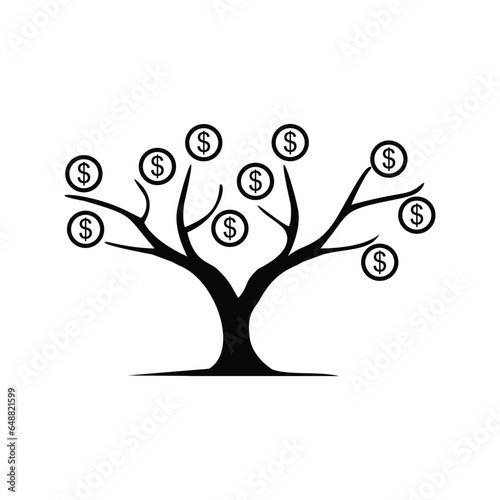 money tree sign represents business investment growth for office and web icon	
