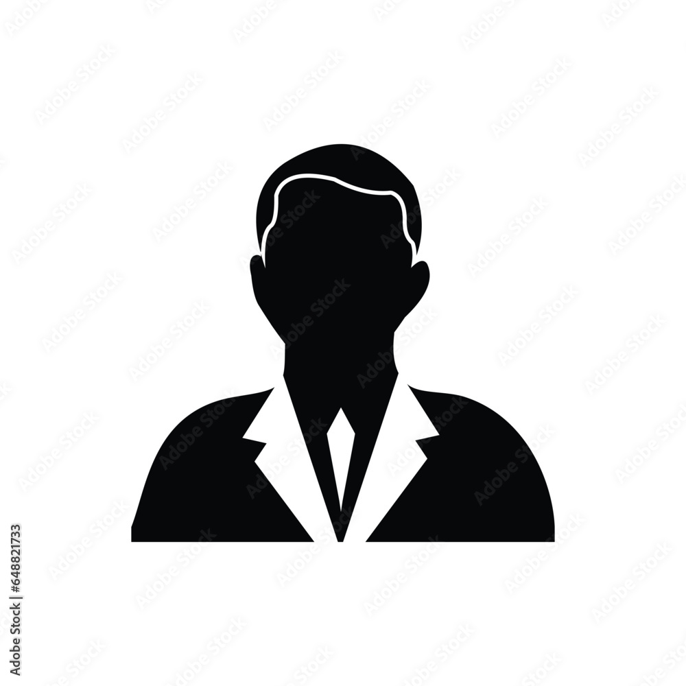 business man icon in suit and tie, businessman icon