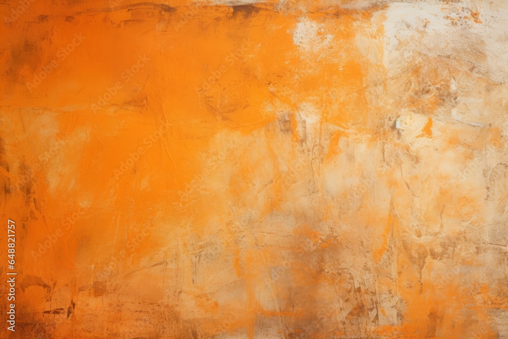 vibrant orange painted surface with playful scratches, solarization charm, Generative AI