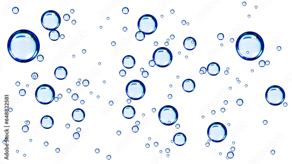 Oxygen bubbles from water. on isolated transparent background