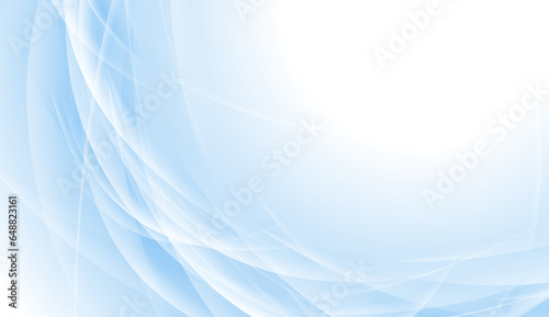 Light blue glossy smooth waves abstract elegant background. Vector design