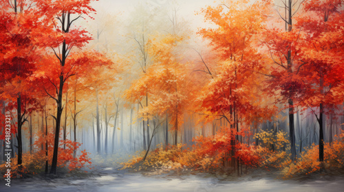 red autumn forest