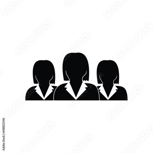 icon of group of businesswomen workers who have a career in business economics office