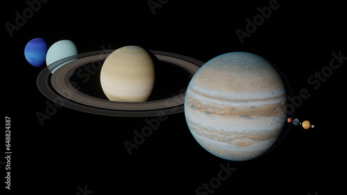 Planets of the solar system and planet Earth, galaxies.