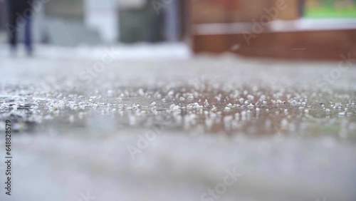 Moscow, Russia November 04, 2021: slush on Moscow streets.