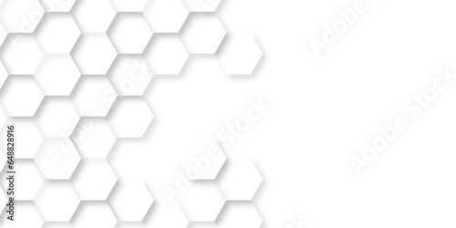 Background with hexagons. white texture background . hexagon abstract background. Geometric mesh cell texture. Surface polygon pattern with glowing hexagon paper texture and futuristic business.