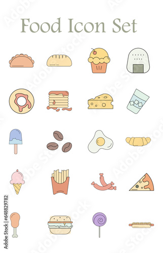Colored food icons in line style
