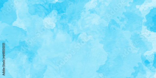 Hand painted abstract soft sky blue watercolor sky and clouds, Watercolor illustration art marble painting abstract blue color texture, Stain artistic vector used as being an element, design and card.