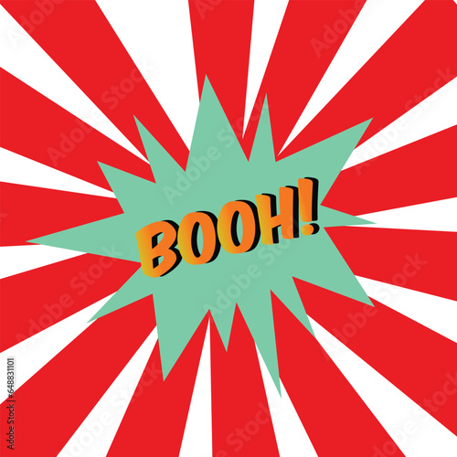 Comic-style explosion graphic with 'BOOH!' text photo