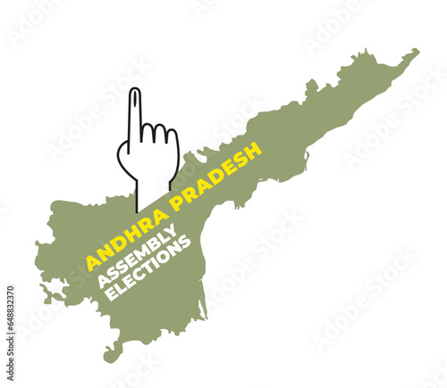 Hand casting vote for Andhra Pradesh, state of India