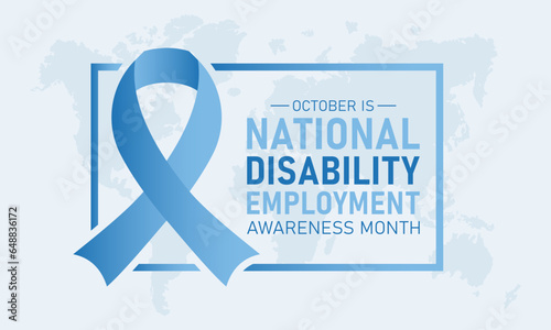 National Disability Employment Awareness Month Is Observed Every Year In October. Vector Template For Banner, Greeting Card, Poster With Holiday Concept. Vector Illustration.