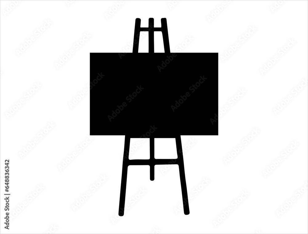 Easel silhouette vector art white background Easel silhouette vector art white background