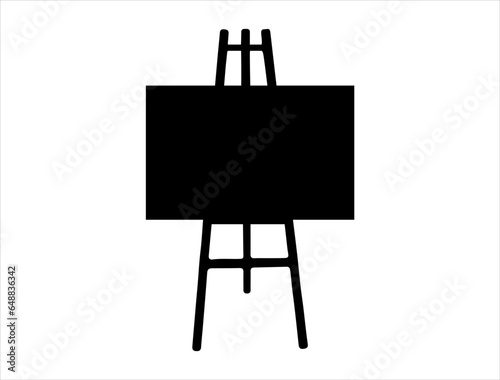 Easel silhouette vector art white background