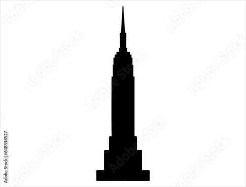 Empire state building silhouette vector art white background photo