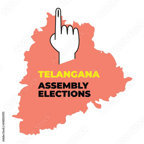 Hand casting vote for Telangana, state of India