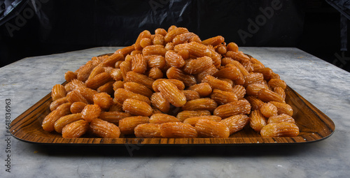 Tulumba (Balah El Sham) Ramadan Arabic Sweets Top View photo