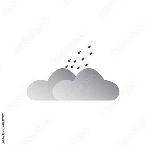 Abstract vector design drops of rain from cloud. Cloudy and rainy cartoon eps background.