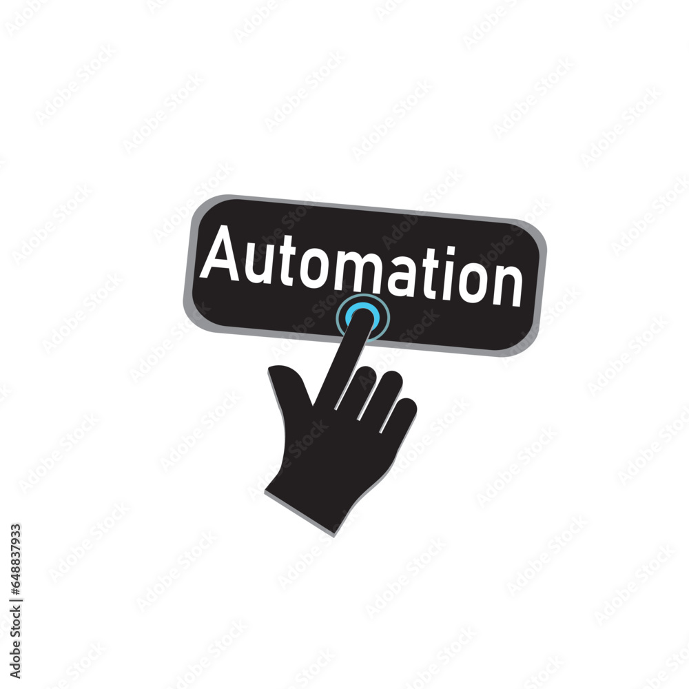 Hand Mouse Cursor Clicks the Automation button vector design Stock ...