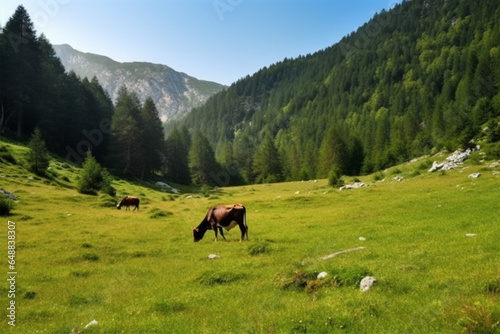 several cows in a large pasture © imur