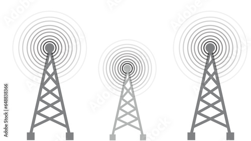 radio tower mast network vector flat design.