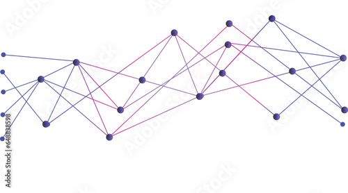 Network connected dots and lines fin tech background template. Digital block chain linked global digital database graphic vector.