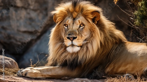 Barbary lion  North African  Atlas and Egyptian lion extinct population. Barbary lion big cat largest lion sub-species.