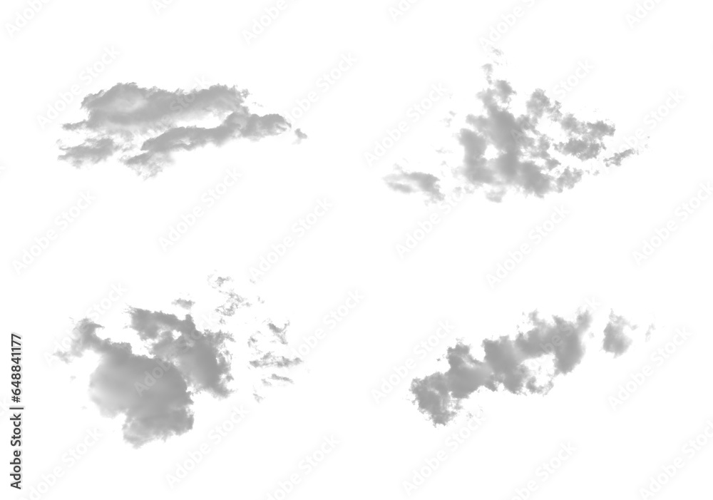 Pakiet chmur bez tła, png, białe, dym - obrazy, fototapety, plakaty 