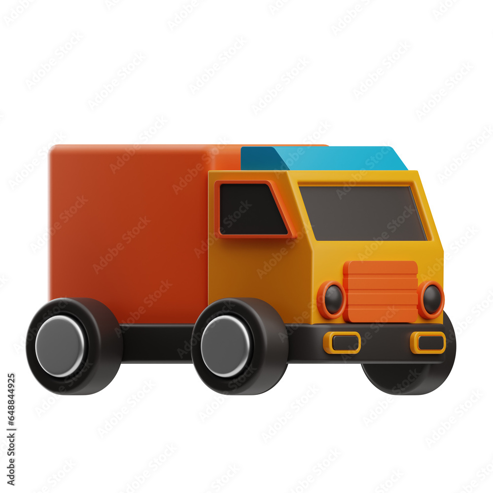 Procurement management Delivery Truck illustration 3d
